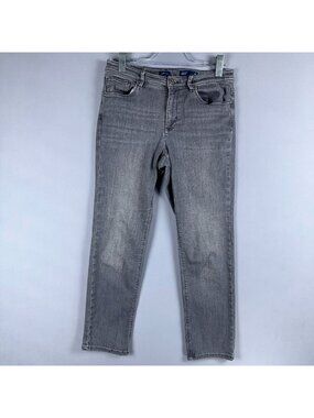 J.Jill Straight Leg Jeans High-Rise Women Size 8 Petite Gray Medium Wash
